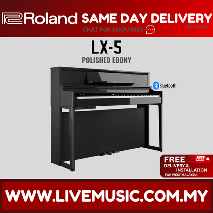 Roland LX-5 88-Key Baby Grand Digital Piano w/ Bench, Polished Ebony ( LX5 / LX 5 )