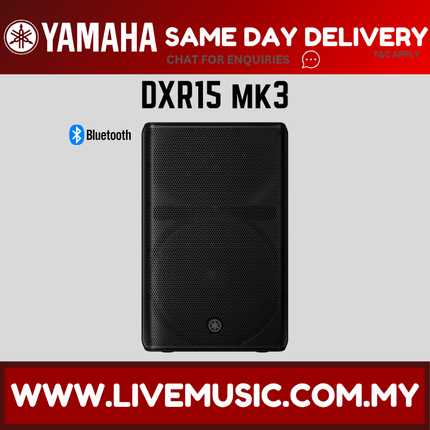 Yamaha DXR15 MK3 15" 2000-watt Active Loudspeaker w/Speaker Stand - Each / Pair ( DXR-15 / DXR 15 / MKIII / MK3 ) Replace DXR15 MKII