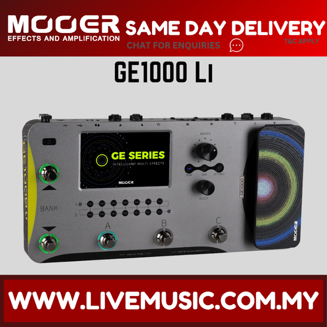 Mooer GE1000Li Guitar Amp Modelling and Multi Effects Pedal w/Touch Screen & Built In Battery ( GE1000Li GE-1000Li )