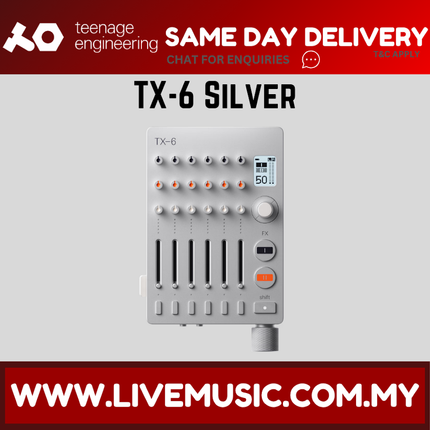 Teenage Engineering TX-6 Ultra-Compact Multichannel Audio Mixer with USB Interface - Silver ( TX6 TX 6 )