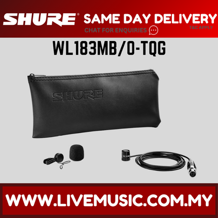 Shure WL183MB/O-TQG Omnidirectional Condenser Lavalier Microphone, Black ( WL183MBO TQG WL183MBOTQG )