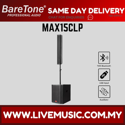 Baretone MAX15CLP 15" Active Column Speaker - Each ( MAX-15CLP MAX 15CLP )