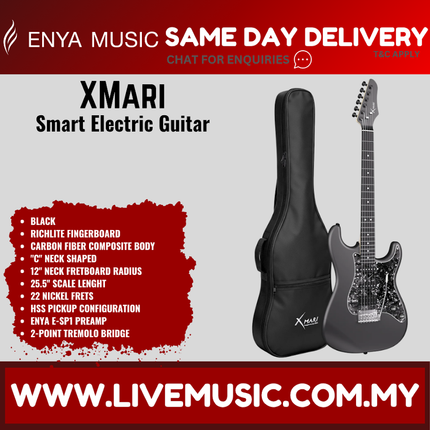Enya XMARI Smart Electric Guitar with Built-in DSP Effects - Black ( XMARI / AMARI )