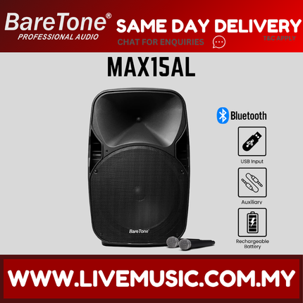 Baretone MAX15AL 15" Portable Speaker ( MAX-15AL MAX 15AL )