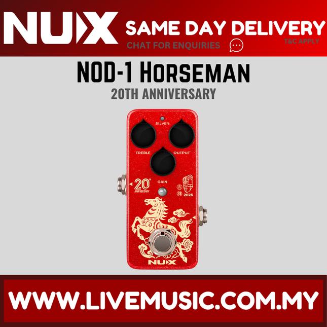 NUX NOD-1 Horseman 20th Anniversary - Overdrive Effects Pedal - Red (NOD1)