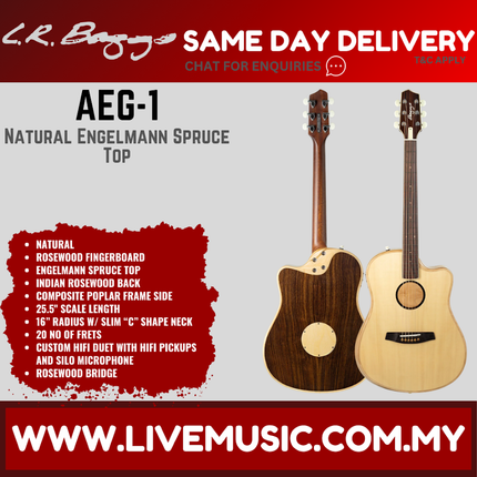 LR Baggs AEG-1 Acoustic Electric Guitar, Engelmann Sitka Spruce Top ( AEG1 / AEG- 1 )
