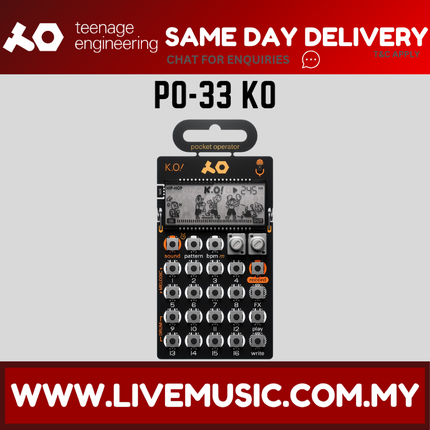 Teenage Engineering PO-33 KO! Micro Sampler Pocket Operator with 40 Seconds Sampling, Built-In Mic