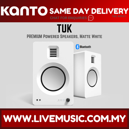 Kanto TUK Premium Powered Bookshelf Speaker - Matte White