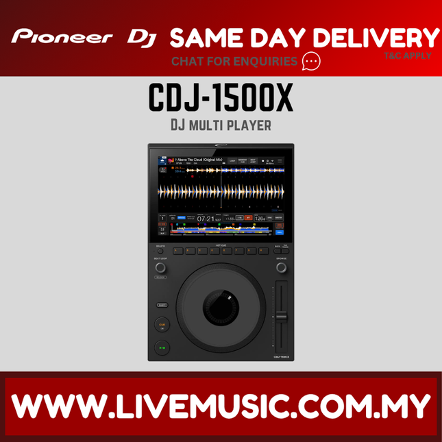 Black CDJ DJ media player with jog wheel and control buttons