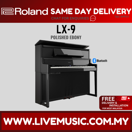 Roland LX-9 88-Key Baby Grand Digital Piano w/ Bench, Polished Ebony ( LX9 / LX 9 )