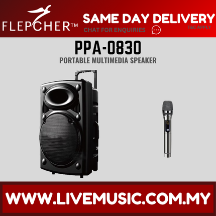 Portable multimedia speaker with handle, black dual drivers