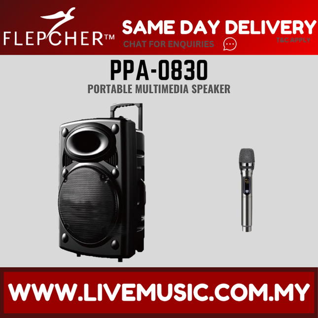 Portable multimedia speaker with handle, black dual drivers