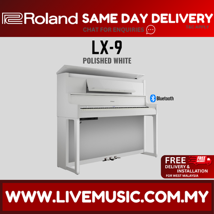 Roland LX-9 88-Key Baby Grand Digital Piano w/ Bench, Polished White ( LX9 / LX 9 )