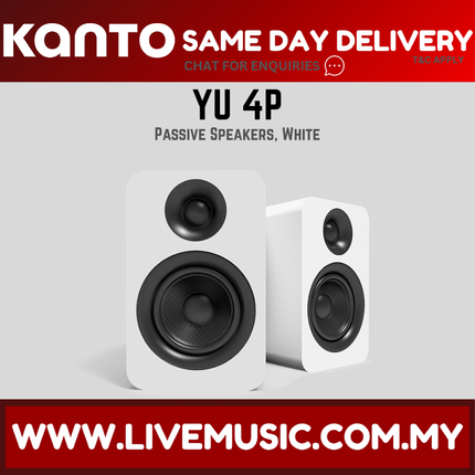 Kanto YU Passive 4" Bookshelf Speakers - White (YU4P)