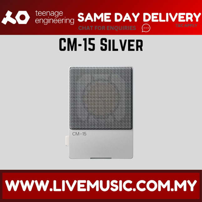 Teenage Engineering CM-15 Large Diaphragm Studio Microphone with Portable Design - Silver ( CM15 CM 15 )