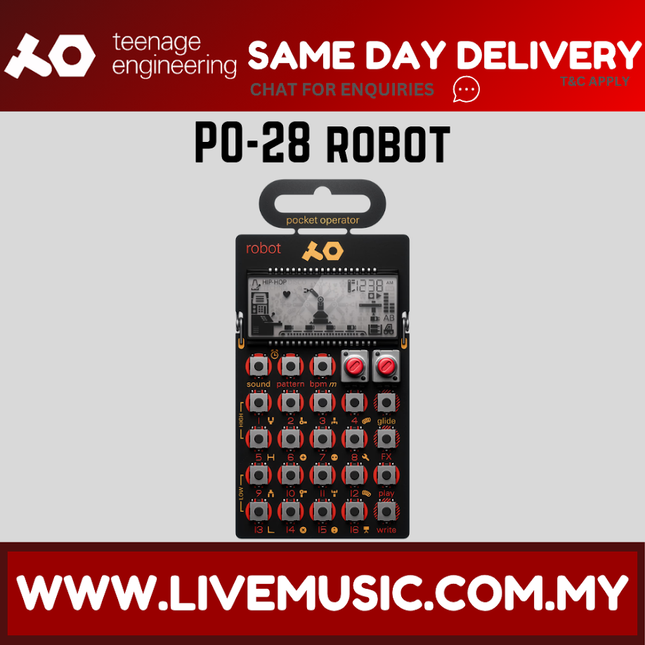 Teenage Engineering PO-28 Robot Pocket Operator Synthesizer (PO28 PO 28 )