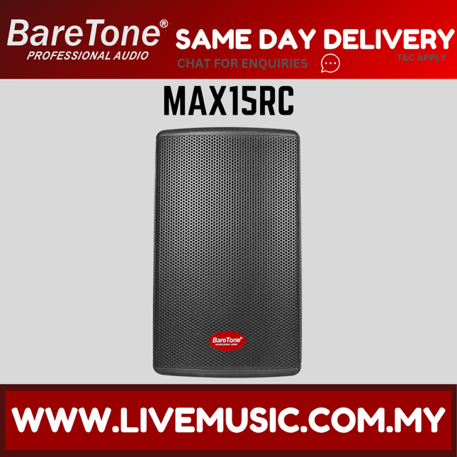 BARETONE MAX15RC 500W ACTIVE SPEAKER 15" ( MAX 15RC MAX-15RC )