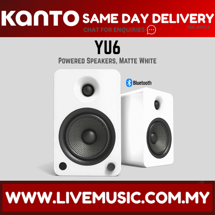 Kanto YU6 Powered Bookshelf Speaker - Matte White ( YU-6 YU 6 )