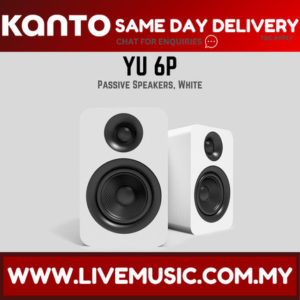Kanto YU Passive 6" Bookshelf Speakers - White (YU6P YU 6P)