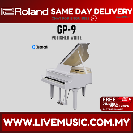 Roland GP-9 88-Key Baby Grand Digital Piano w/ Bench, Polished White ( GP9 / GP 9 )