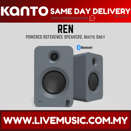 Kanto REN Powered Bookshelf Speaker - Matte Grey