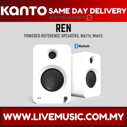 Kanto REN Powered Bookshelf Speaker - Matte White