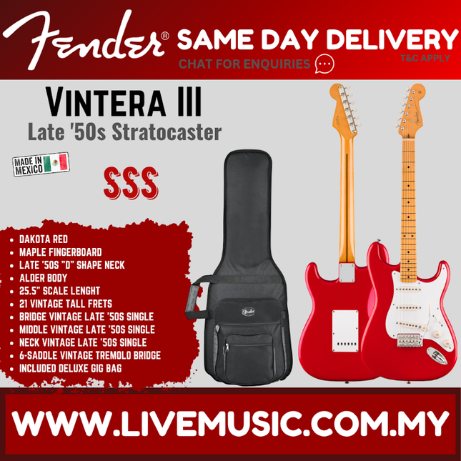 Dakota Red Stratocaster electric guitar with maple fingerboard and white pickguard
