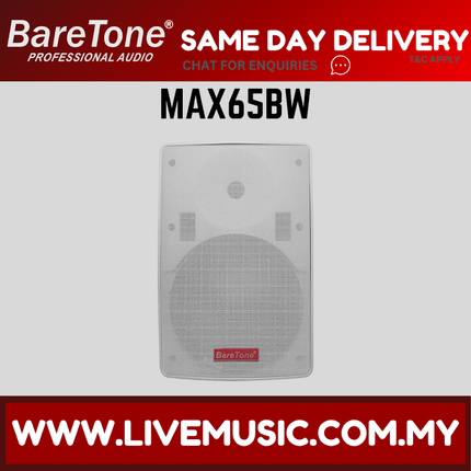 Baretone MAX65BW 60w Audio Passive Speaker 6.5 Inch - White ( MAX-65BW MAX 65BW )