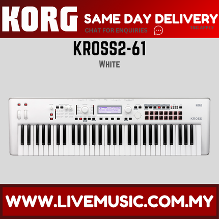 Korg KROSS2-61 Pure White Limited Edition Synthesizer Workstation (KROSS 2/KROSS2)