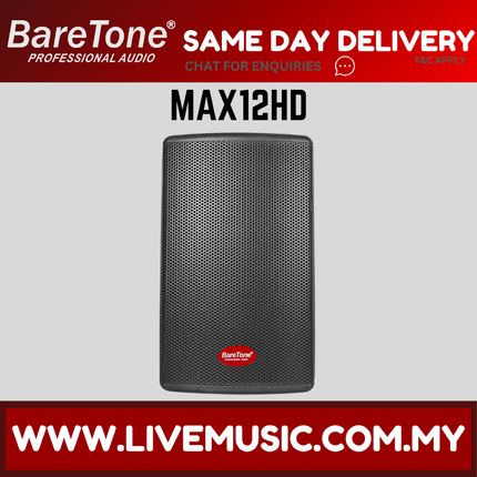 Baretone MAX12HD 12" 500W Active Speaker -Each ( MAX-12HD MAX 12HD )