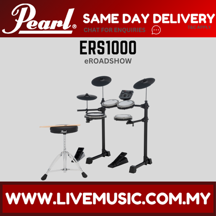 Pearl ERS1000 eRoadshow electronic drumkit set with black pads and cymbals