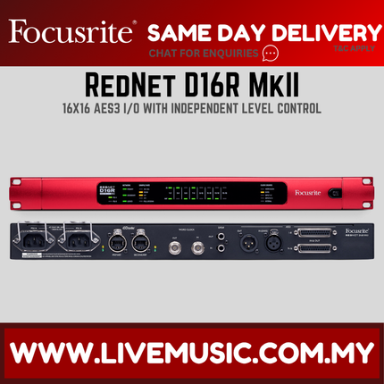 Focusrite RedNet D16R MkII 16x16 Dante Digital Audio Interface