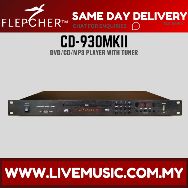 FLEPCHER CD-930MKII DVD/CD/MP3 Player with Tuner ( CD930MKII CD 930MKII )
