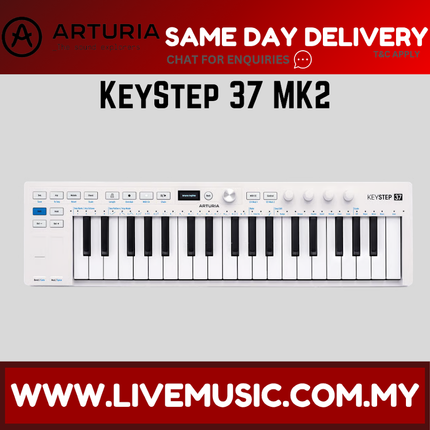 Arturia KeyStep 37 Mk2 37-key MIDI controller keyboard with white panel and black keys