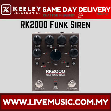 Keeley RK2000 Funk Siren Delay Guitar Effects Pedal ( RK-2000 RK 2000 )