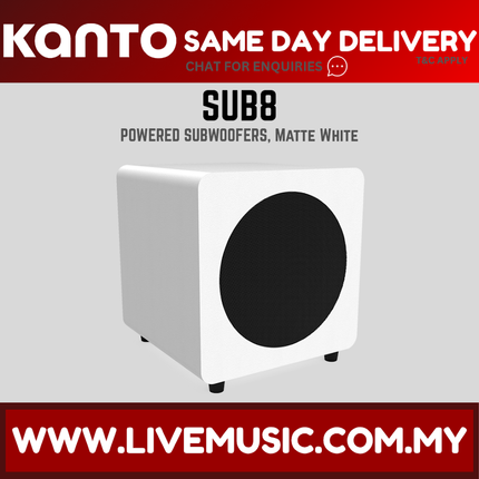 Kanto SUB8 Powered Subwoofer - Matte White ( SUB 8 SUB-8 )