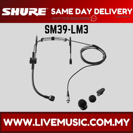 Shure SM39-LM3 Headset Microphone with LEMO Connector ( SM39 LM3 SM39LM3 )