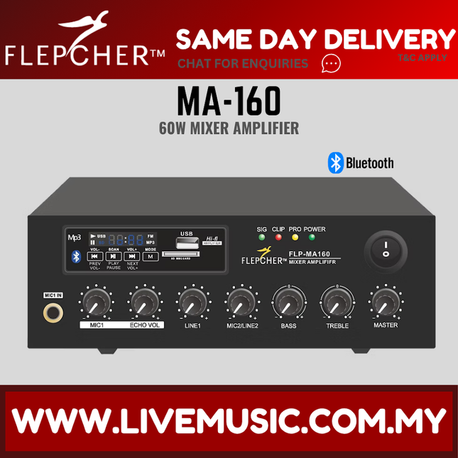 FLEPCHER MA-160 60w Mixer Amplifier ( MA160 MA 160 )