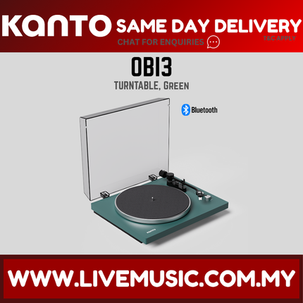 Kanto OBI3 Turntable with Bluetooth and Phono Preamp - Green ( OBI 3 OBI-3 )