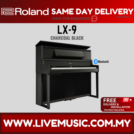 Roland LX-9 88-Key Baby Grand Digital Piano w/ Bench, Charcoal Black ( LX9 / LX 9 )