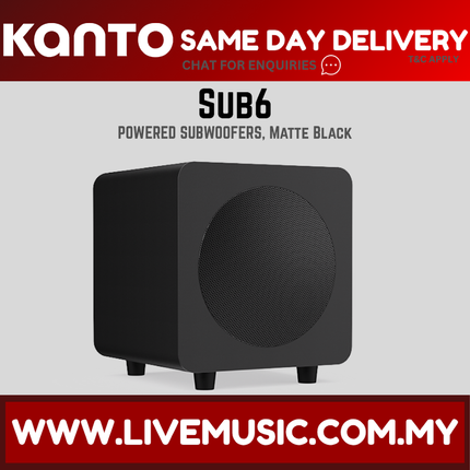 Kanto SUB6 Powered Subwoofer - Matte Black (SUB 6 SUB-6 )