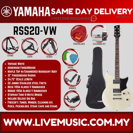 Yamaha Revstar Standard RSS20 Electric Guitar - Vintage White ( RSS20 / RSS 20 )