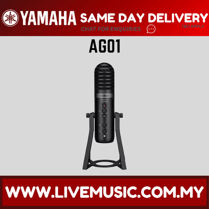 Yamaha AG01 USB condenser microphone with desktop stand, black