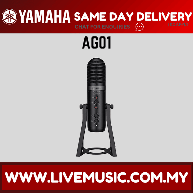 Yamaha AG01 Live Streaming USB Condenser Microphone - Black ( AG-01 )