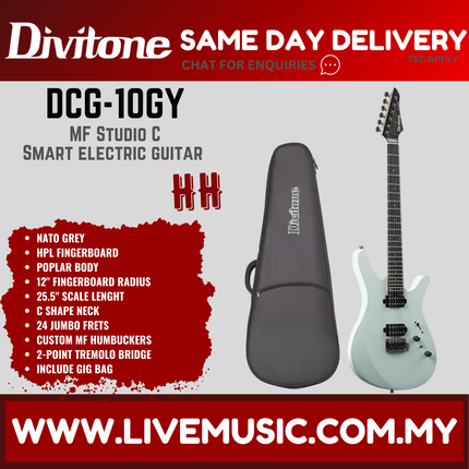 Divitone DCG-10 HH MF Studio C Electric Guitar - Grey ( DCG10 DCG 10 )