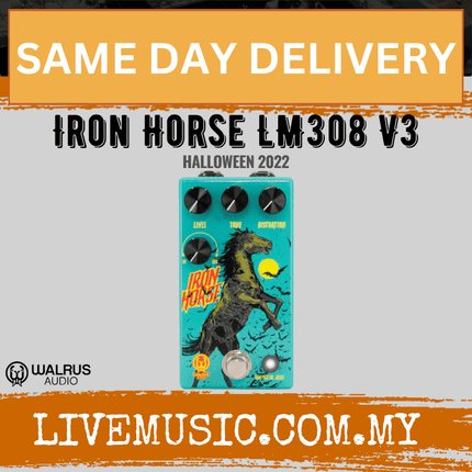 Walrus Audio Iron Horse LM308 Distortion V3 Guitar Effects Pedal, Halloween 2022