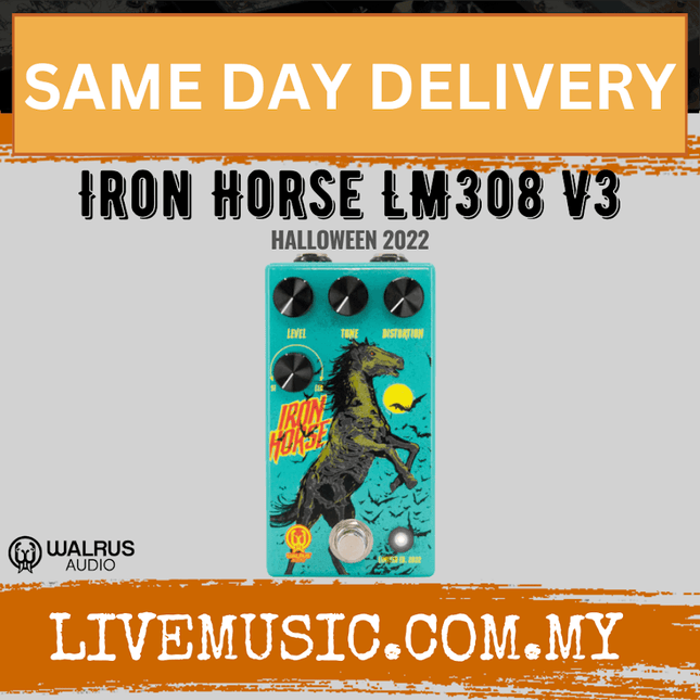 Walrus Audio Iron Horse LM308 Distortion V3 Guitar Effects Pedal, Halloween 2022