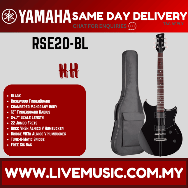 Yamaha Revstar Element RSE20 Electric Guitar - Black ( RSE-20 / RSE 20 )