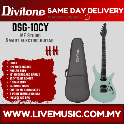 Divitone DSG-10 MF Studio Smart Electric Guitar With On-Board Effects - Green ( DSG10 DSG 10 )
