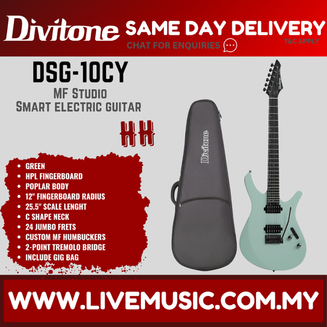 Divitone DSG-10 MF Studio Smart Electric Guitar With On-Board Effects - Green ( DSG10 DSG 10 )